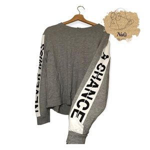 H&M Divided Grey “Never Miss A Chance” Sweatshirt Large